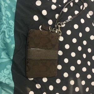 Brown coach wristlet